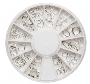 003 12kinds of 3D sliver metal decoration in wheel