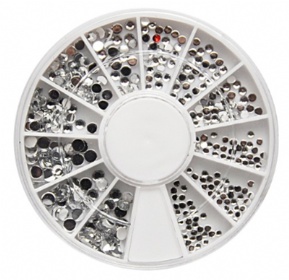 020 4 sizes clear rhinestones in wheel