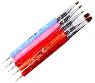 NB005 5PCS NAIL ART BRUSH AND DOOTING TOOL KIT